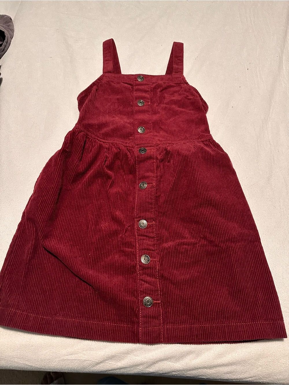 Cat & Jack Burgundy Corduroy Button-Front Dress